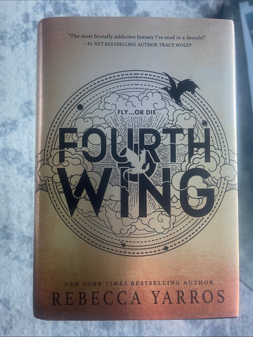 Fourth Wing by Rebecca Yarros - Hardcover with Gold Gradient Cover